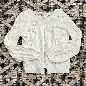 Sézane White Cotton Cardigan
